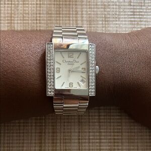 Dior Silver Women's Watch with Diamond Accents Riva Collection D101-1012